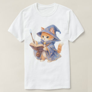 Wizard Cat with a Spellbook T-Shirt