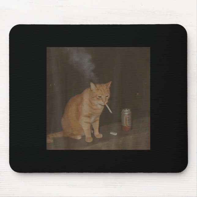 Wizard Cigarette Kitten Funny Smoking Cat Meme Bra Mouse Pad (Front)