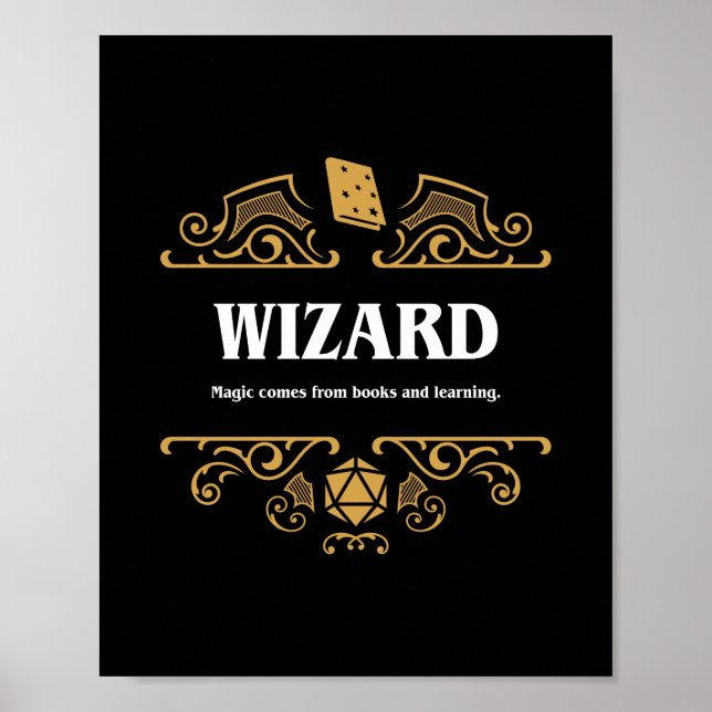 Wizard Class Tabletop RPG Gaming Poster (Front)