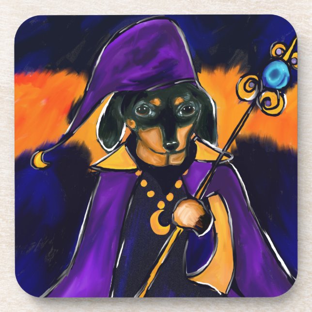 WIZARD DACHSHUND COASTER (Front)