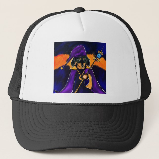 WIZARD DACHSHUND TRUCKER HAT (Front)