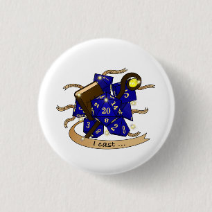 Wizard Dice Design 1 Inch Round Button
