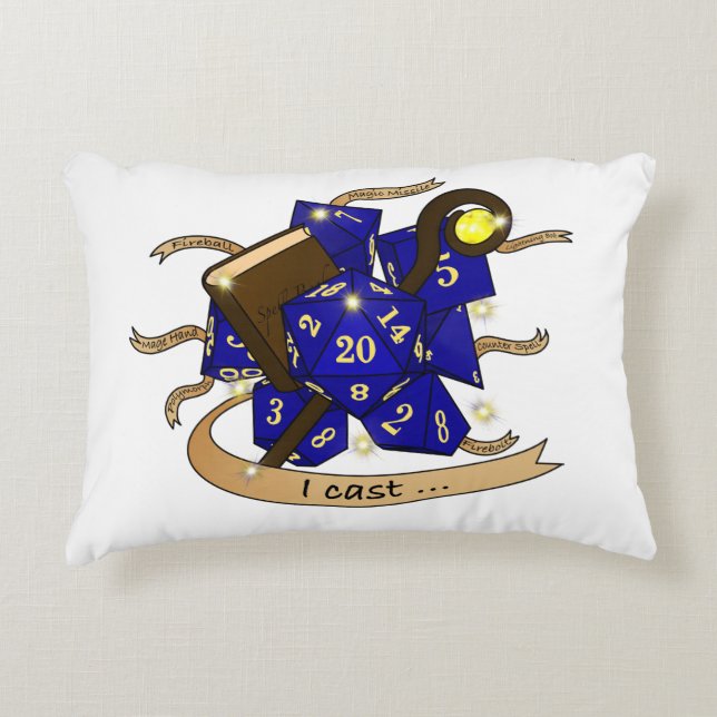Wizard Dice Design Accent Pillow (Front)