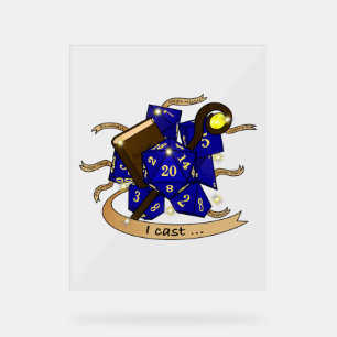 Wizard Dice Design Acrylic Sign