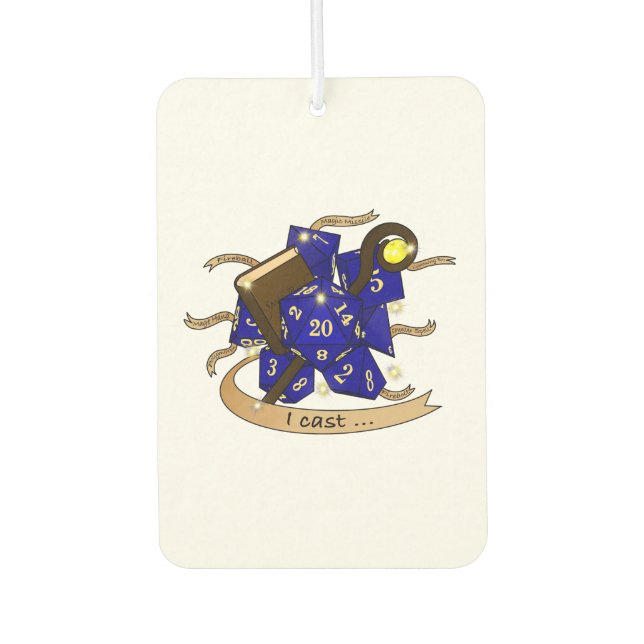 Wizard Dice Design Air Freshener (Front)