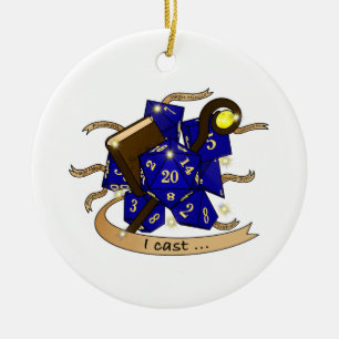 Wizard Dice Design Ceramic Ornament