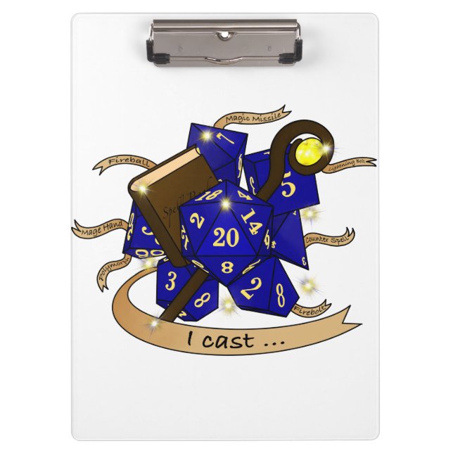 Wizard Dice Design Clipboard (Front)