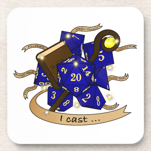 Wizard Dice Design Coaster (Front)
