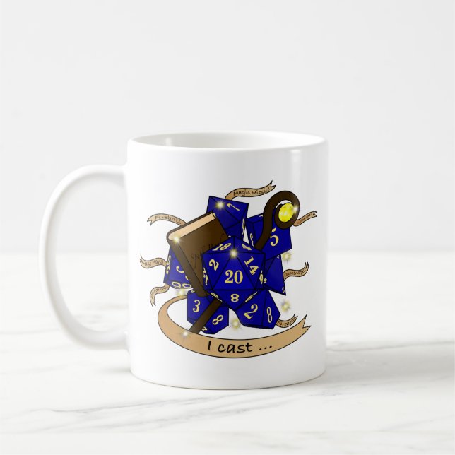 Wizard Dice Design Coffee Mug (Left)
