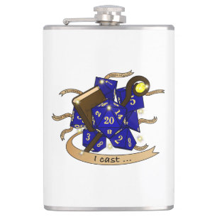 Wizard Dice Design Hip Flask