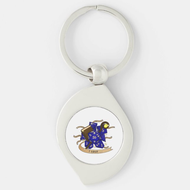 Wizard Dice Design Keychain (Front)