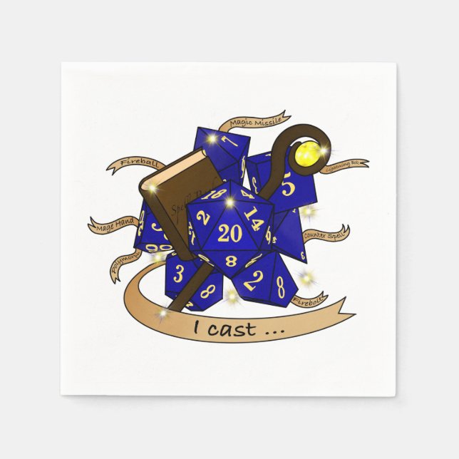 Wizard Dice Design Napkin (Front)
