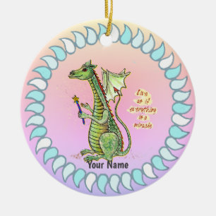 Wizard Dragon Ceramic Ornament