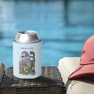 Wizard Dragon Fantasy Purple Can Cooler