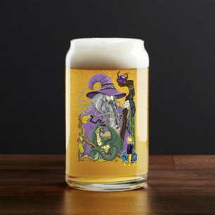 Wizard Dragon Fantasy Purple Can Glass
