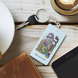 Wizard Dragon Fantasy Purple Keychain