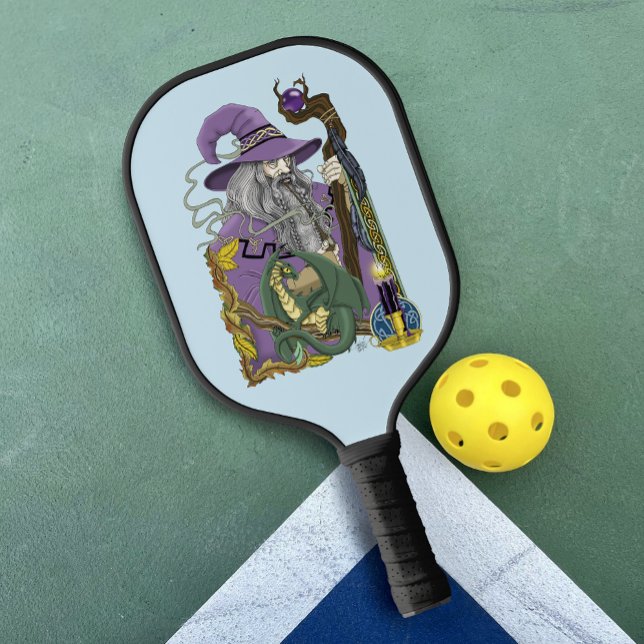 Wizard Dragon Fantasy Purple Pickleball Paddle (Creator Uploaded)