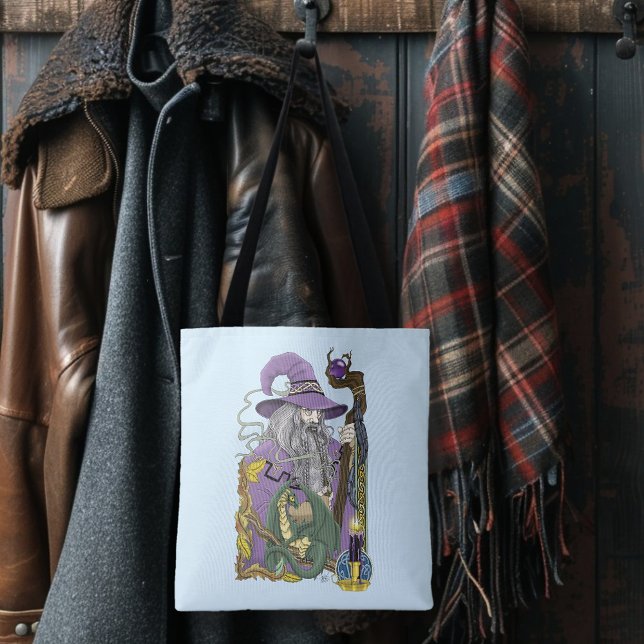 Wizard Dragon Fantasy Purple Tote Bag (Creator Uploaded)
