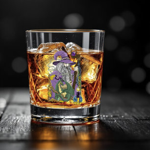 Wizard Dragon Fantasy Purple Whiskey Glass