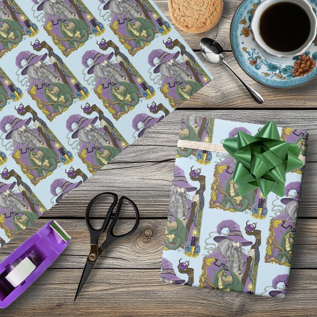 Wizard Dragon Fantasy Purple Wrapping Paper (Creator Uploaded)