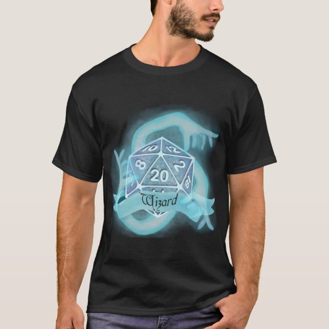 Wizard Dungeons and Dragons dice T-Shirt (Front)