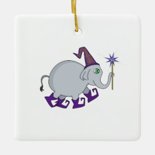 Wizard Elephant Ceramic Ornament