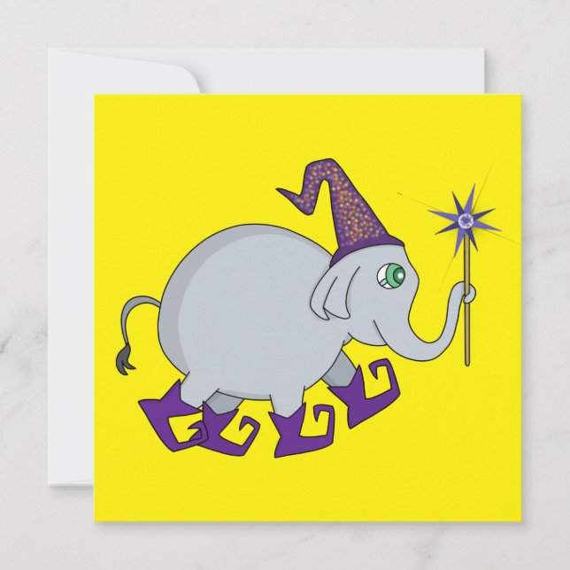 Wizard Elephant Holiday Card (Front)