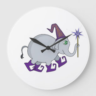 Wizard Elephant Large Clock