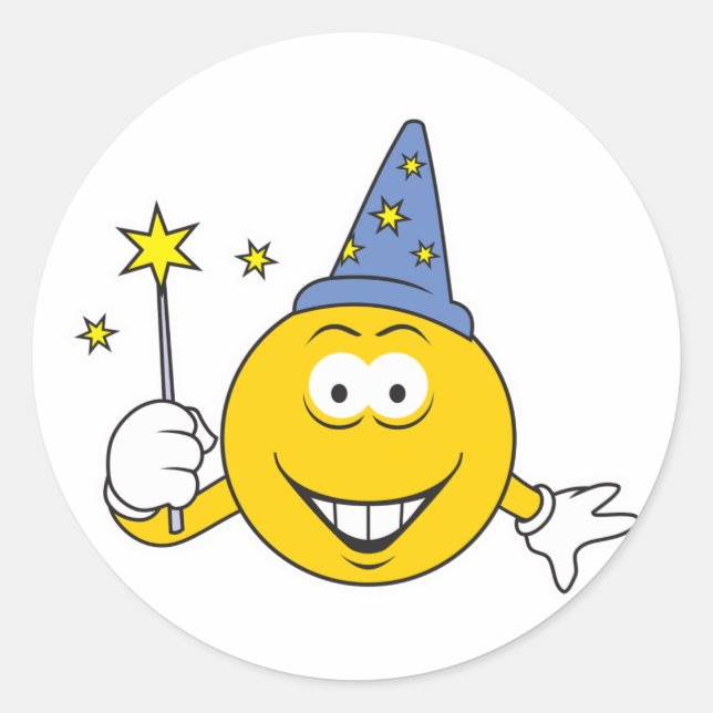 Wizard Face Classic Round Sticker (Front)