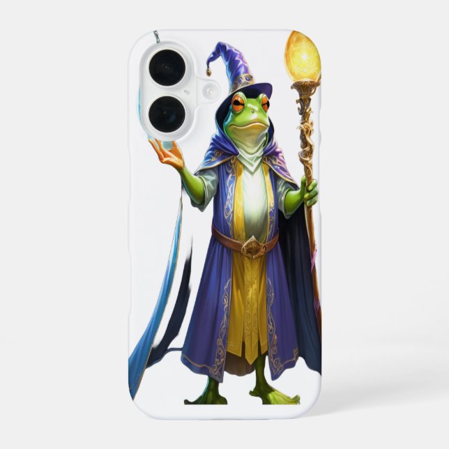 Wizard Frog Casting Spell iPhone 16 Case (Back)