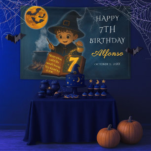 Wizard Halloween Birthday Party Banner