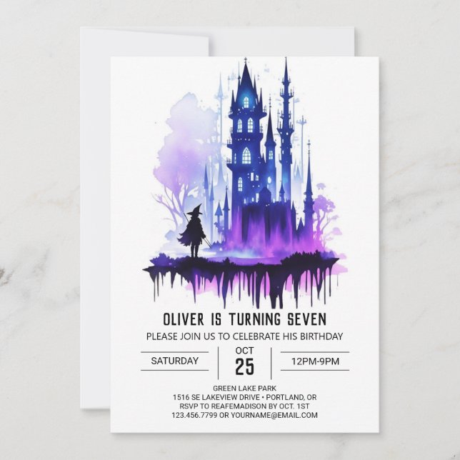 Wizard Kids Editable Birthday Invitation (Front)