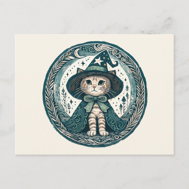 Wizard Kitty cat                                   Postcard (Front)