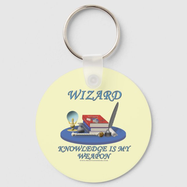 Wizard: Knowledge is My Weapon Keychain (Front)