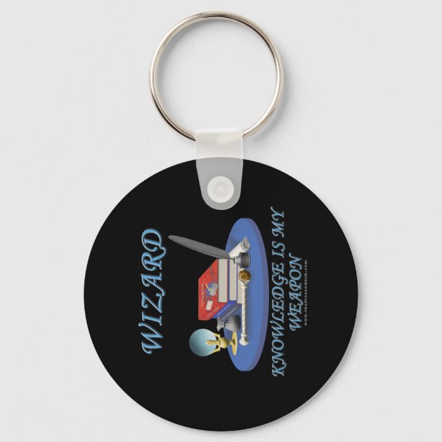 Wizard: Knowledge is My Weapon Keychain (Front)