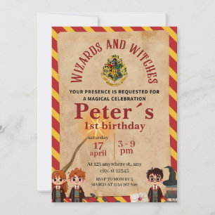 Wizard Magical Kids Birthday Party Invite