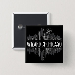 Wizard Of Chicago Dresden Fans 2 Inch Square Button