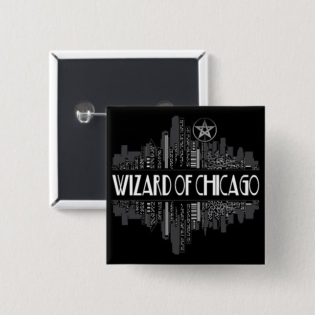 Wizard Of Chicago Dresden Fans 2 Inch Square Button (Front & Back)