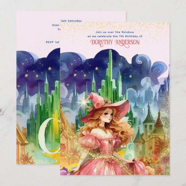 Wizard of Oz Birthday Good Witch Birthday Invitation (Front/Back)