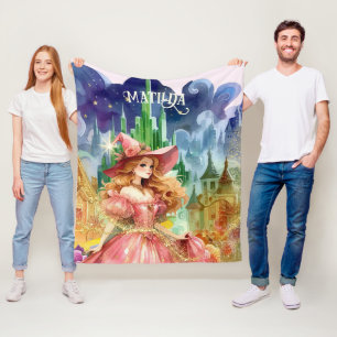 Wizard of Oz Birthday Good Witch Custom Decor Fleece Blanket