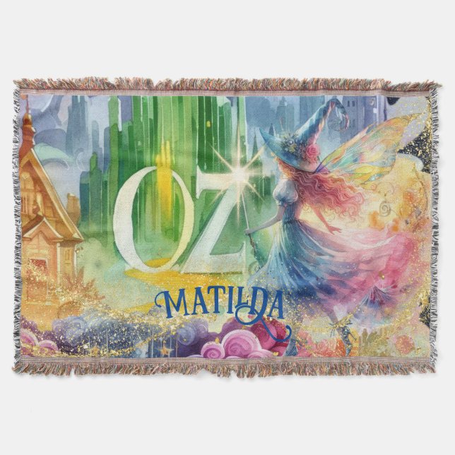 Wizard of Oz Birthday Good Witch Custom Decor Throw Blanket (Front)