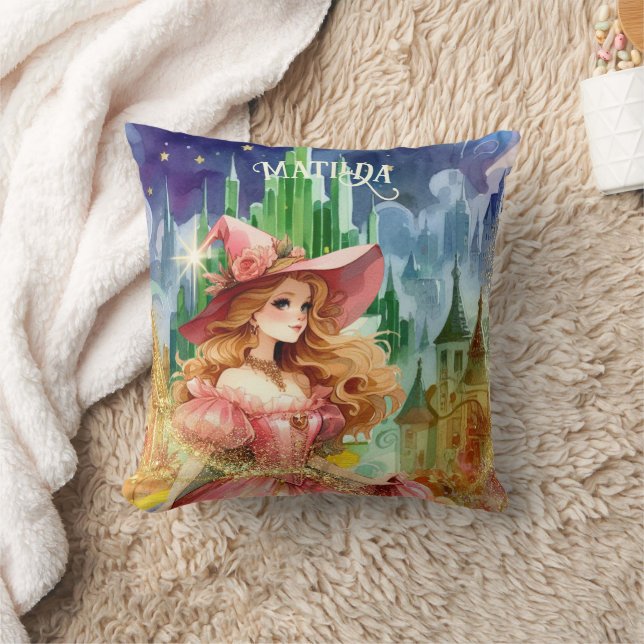 Wizard of Oz Birthday Good Witch Custom Decor Throw Pillow (Blanket)