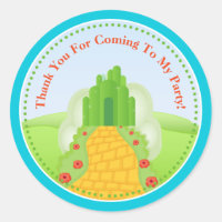 Wizard Of Oz Birthday Party Favour Stickers