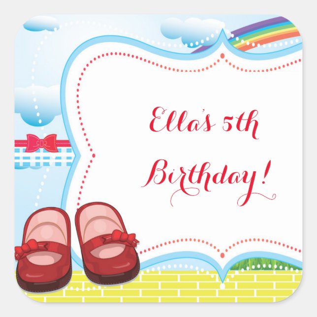 Wizard of Oz Birthday Stickers (Front)