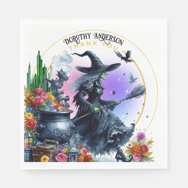 Wizard of Oz Birthday Wicked Witch Party Decor Napkin (Front)