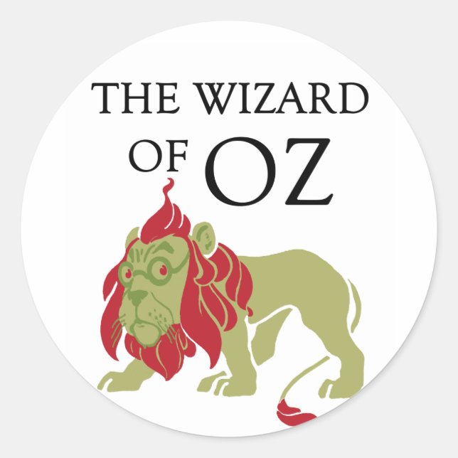 Wizard of Oz Cowardly Lion Classic Round Sticker (Front)