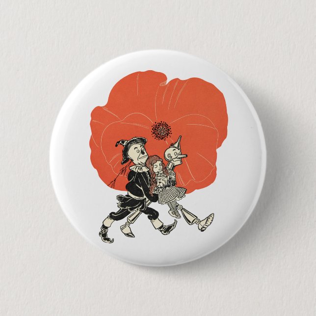 Wizard of Oz Dorothy and Poppies 2 Inch Round Button (Front)