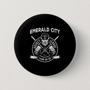 Wizard Of Oz Emerald City Hockey Costume Halloween 2 Inch Round Button