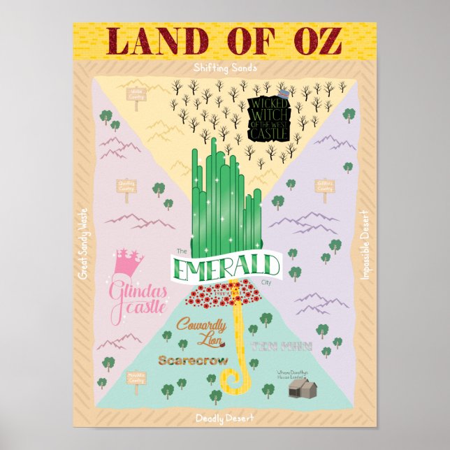 Wizard of Oz Map Poster (Front)