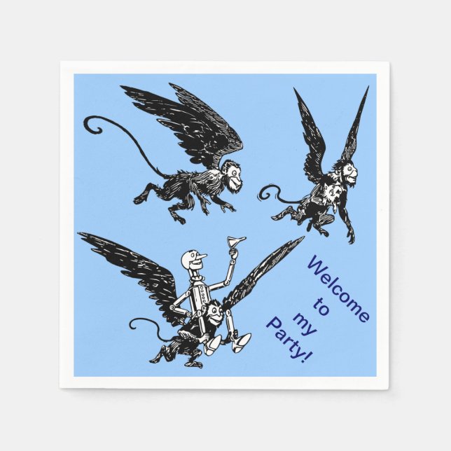 Wizard of Oz, Tin Man Custom Children's Party Napkin (Front)